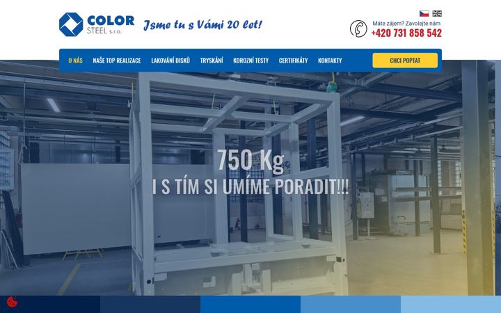 Skjermbilde av colorsteel.cz