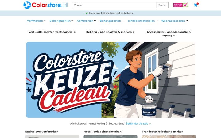 Kuvakaappaus sivustosta colorstore.nl