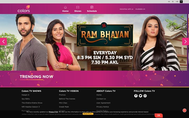 Screenshot of colorstv.com