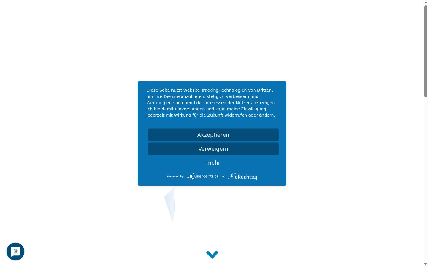 Capture d'écran de la bannière de consentement affichée avant toute interaction