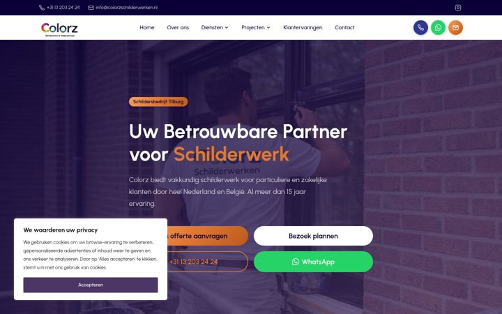 Screenshot of colorzschilderwerken.nl