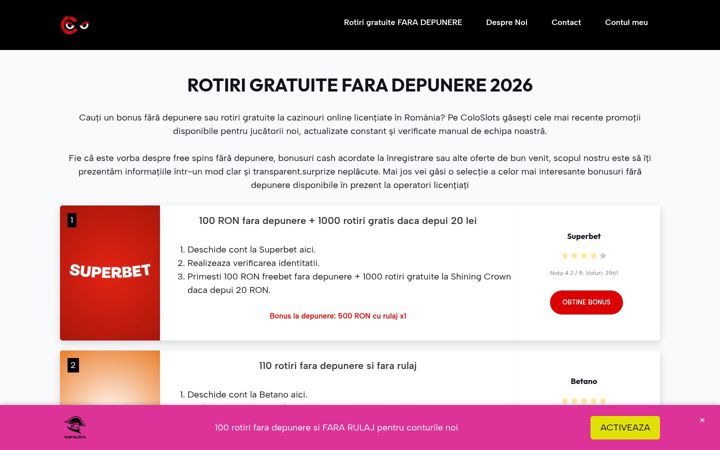 Screenshot van coloslots.ro
