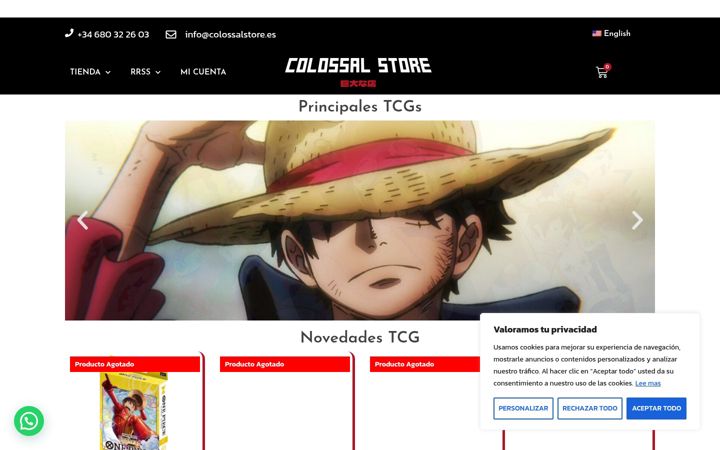 Screenshot stránky colossalstore.es