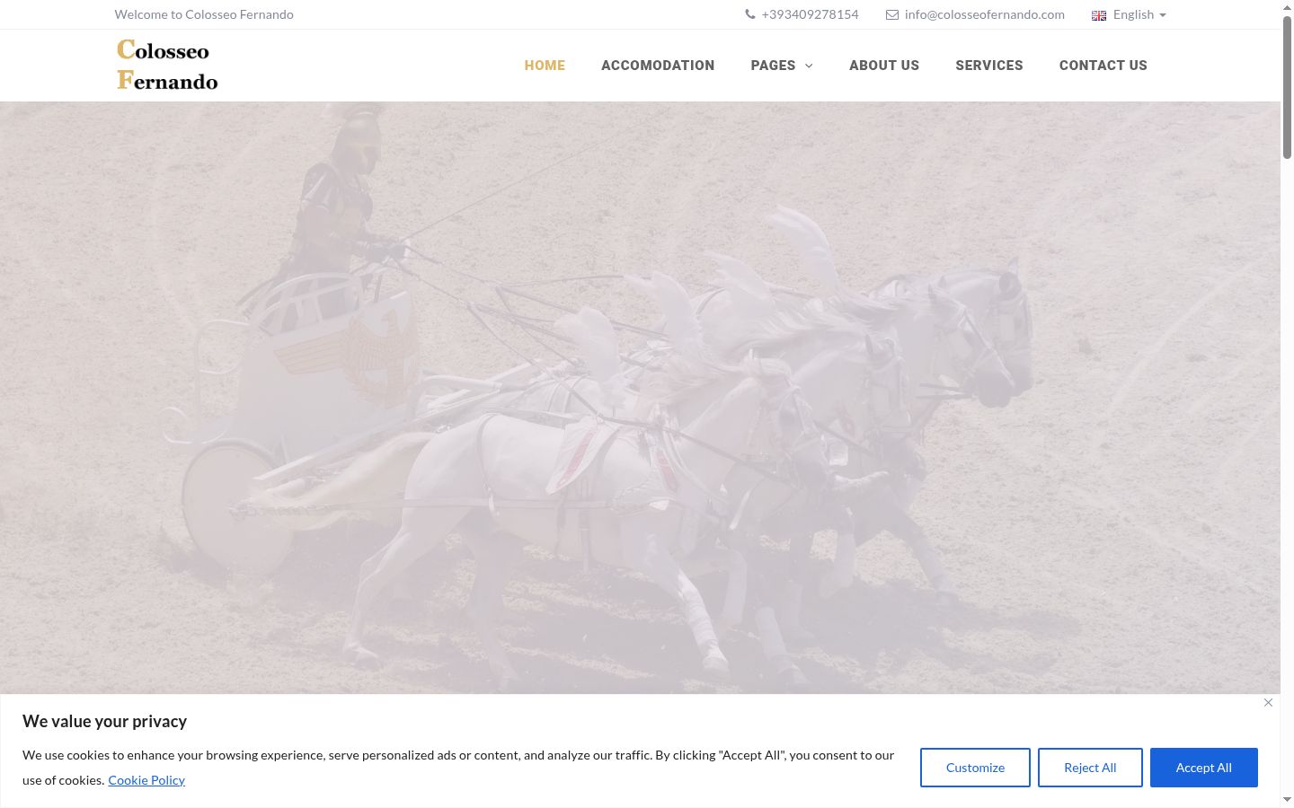 Screenshot del banner di consenso mostrato prima di qualsiasi interazione
