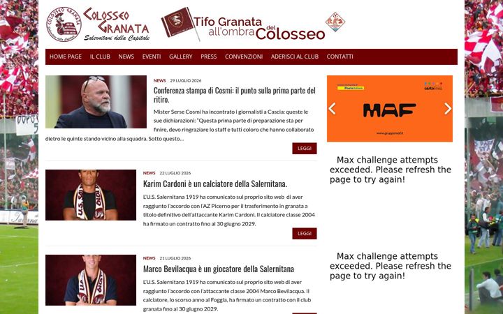Screenshot of colosseogranata.it