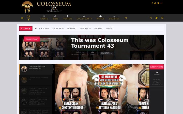 Screenshot of colosseumkickboxing.com