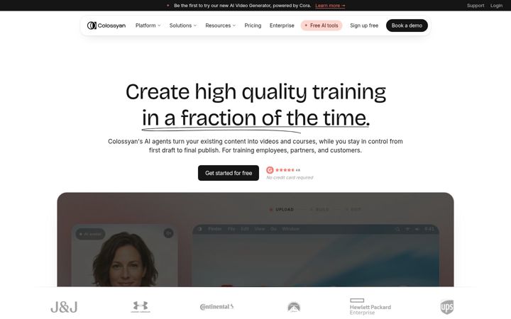 Screenshot of colossyan.com