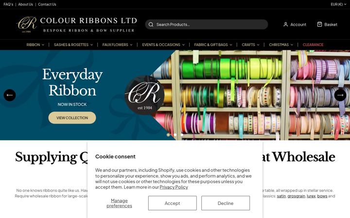 Screenshot of colour-ribbons.co.uk