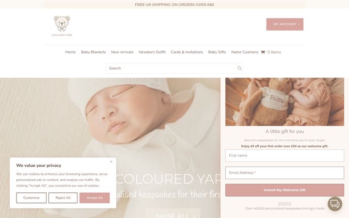 Screenshot of colouredyarn.co.uk