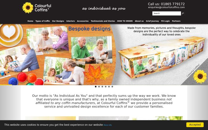 Screenshot of colourfulcoffins.com