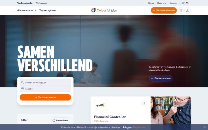 Екранна снимка на colourfuljobs.nl