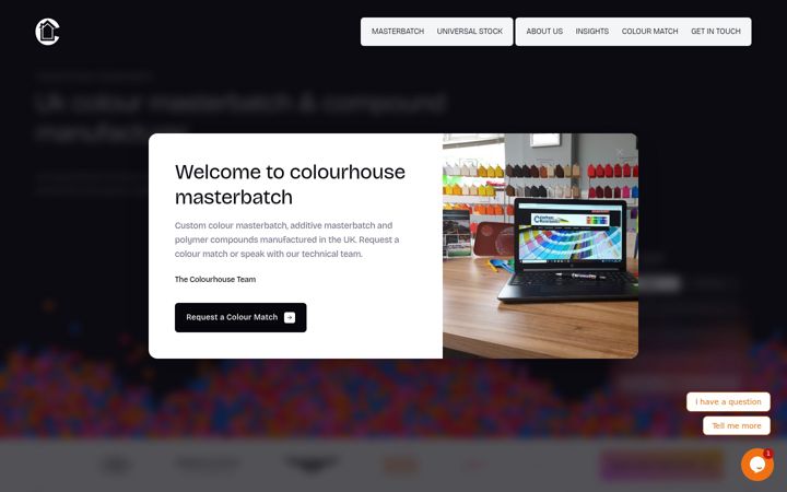 Screenshot di colourhousemasterbatch.co.uk
