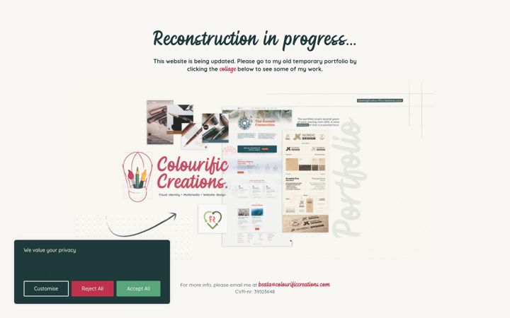 Screenshot of colourificcreations.com