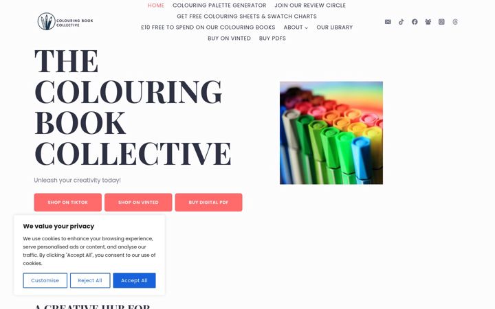 Screenshot of colouringbookcollective.com