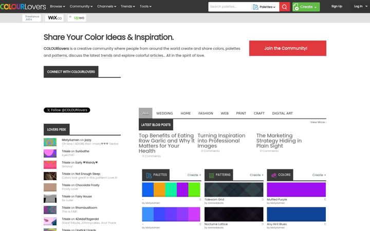 Zrzut ekranu colourlovers.com
