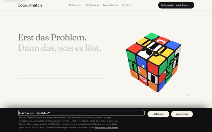 Screenshot of colourmatch.de