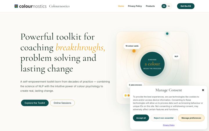 Screenshot of colournostics.com