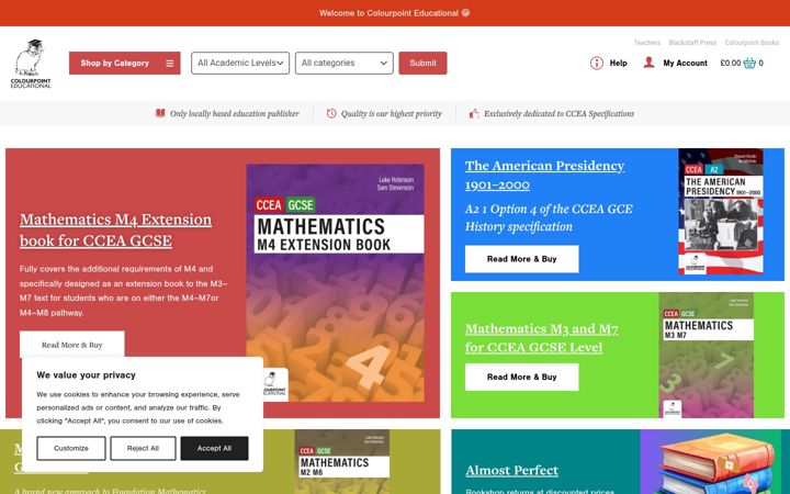 Screenshot of colourpointeducational.com