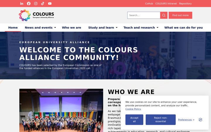 Screenshot van colours-alliance.eu