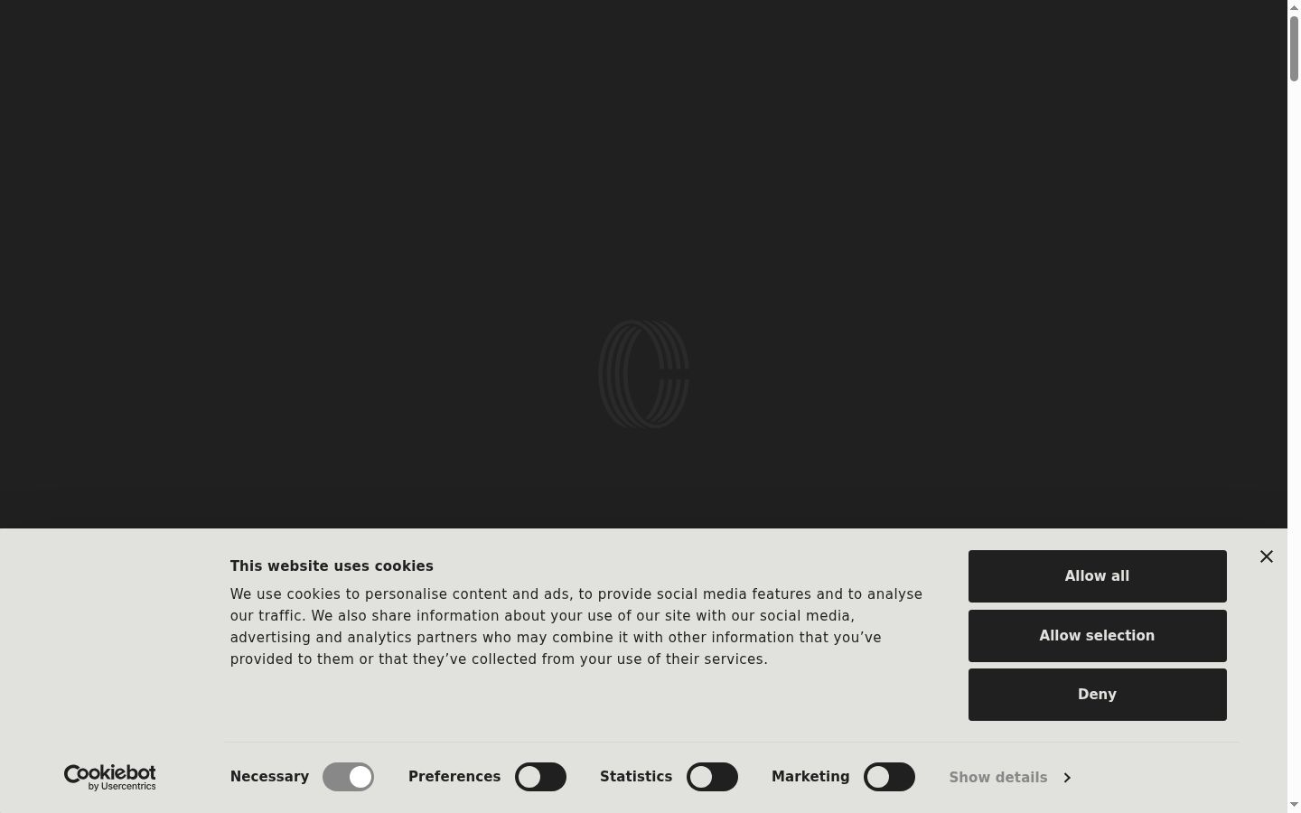 Screenshot del banner di consenso mostrato prima di qualsiasi interazione