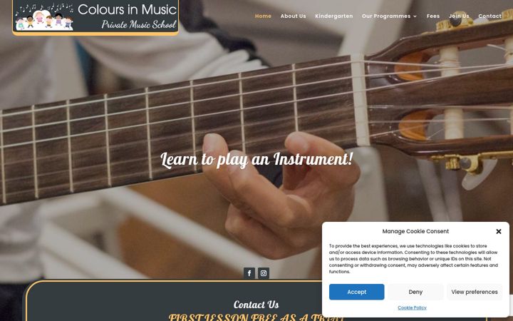 Screenshot of coloursinmusic.co.uk