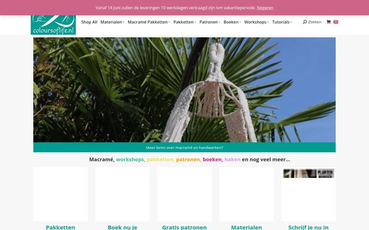 Screenshot of coloursoflife.nl