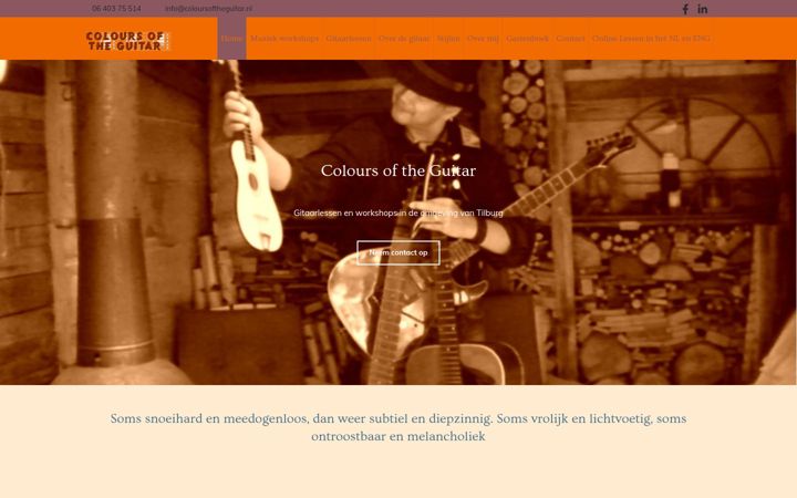 Screenshot of coloursoftheguitar.nl