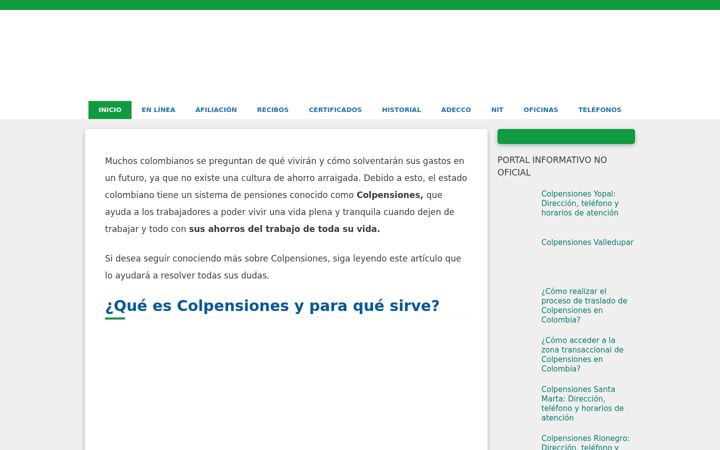Screenshot of colpensionescolombia.co