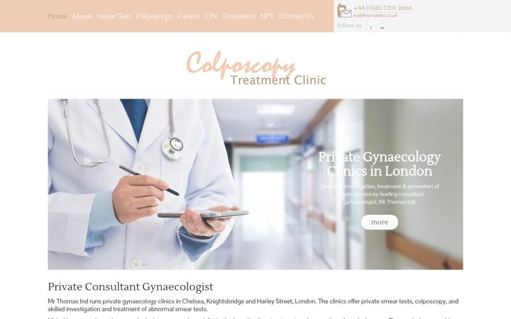 Screenshot of colposcopy.co.uk