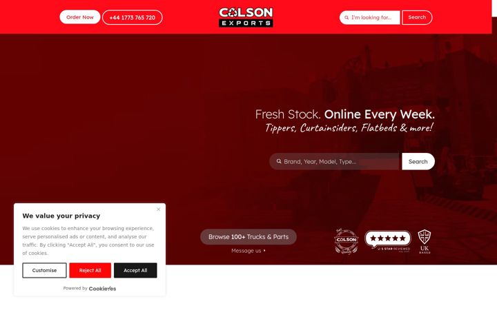 Screenshot of colsonexports.co.uk
