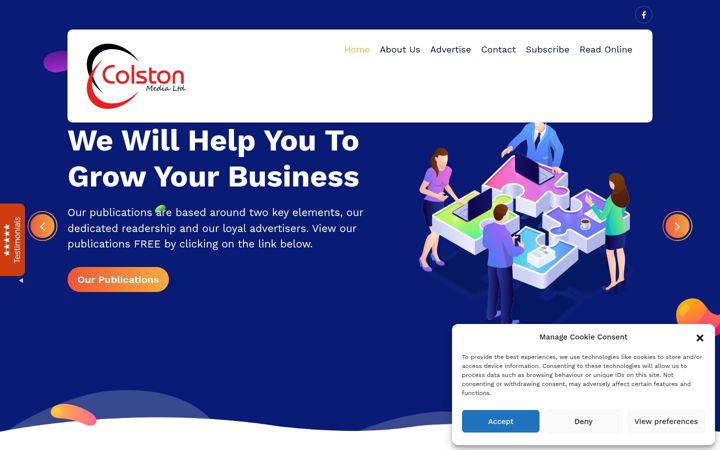 Screenshot of colstonmedia.co.uk