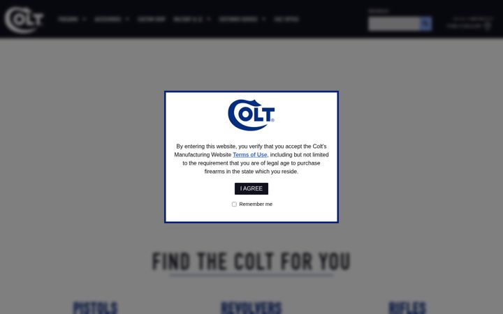 Screenshot of colt.com