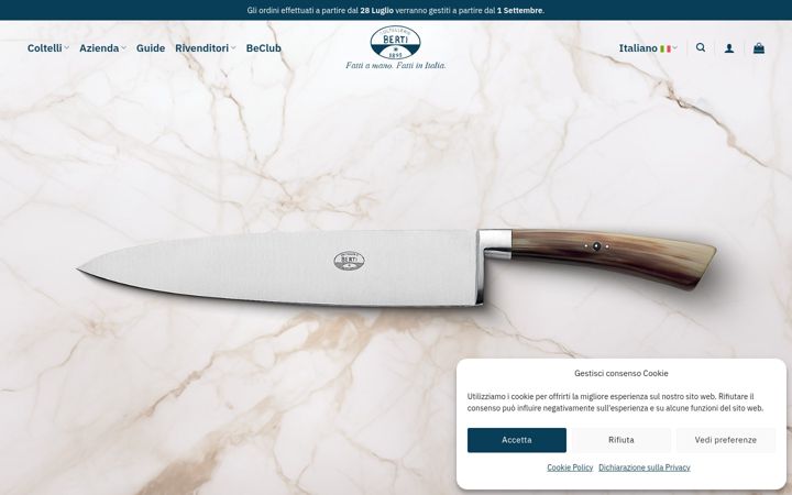 Screenshot of coltellerieberti.it