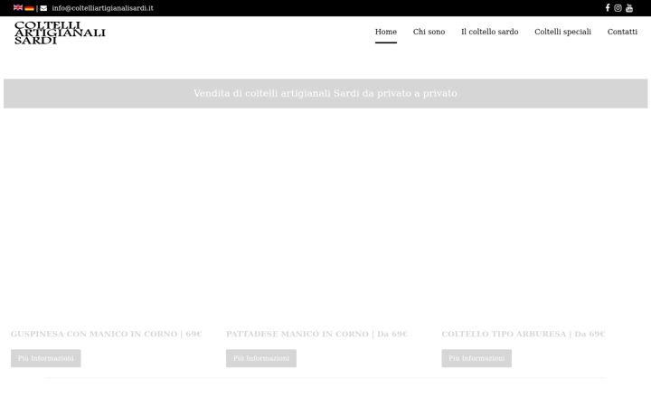 Screenshot of coltelliartigianalisardi.it