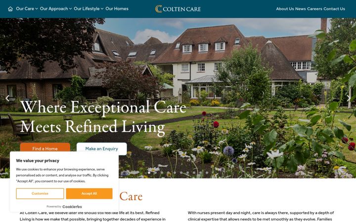 Screenshot of coltencare.co.uk