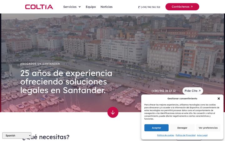 Screenshot stránky coltia.es