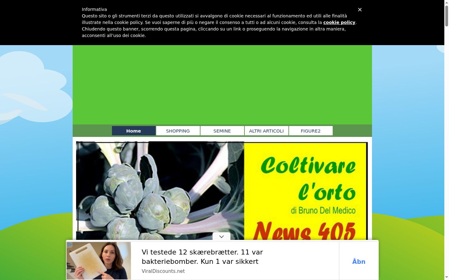 Screenshot del banner di consenso mostrato prima di qualsiasi interazione