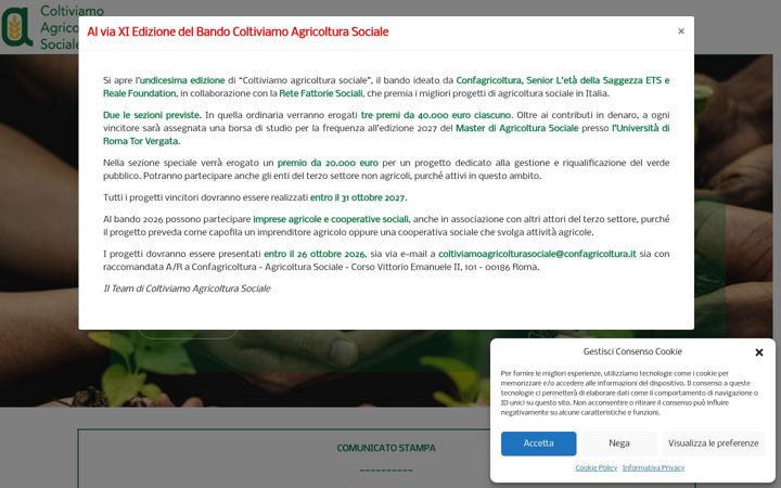 Screenshot of coltiviamoagricolturasociale.it