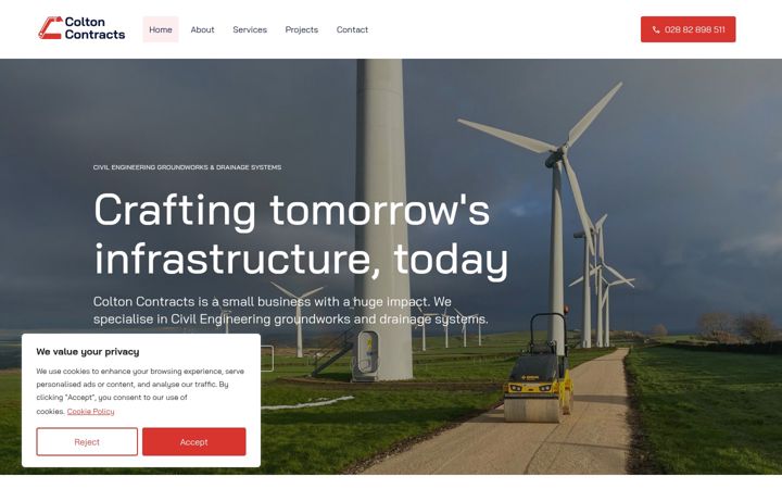 Screenshot of coltoncontracts.com