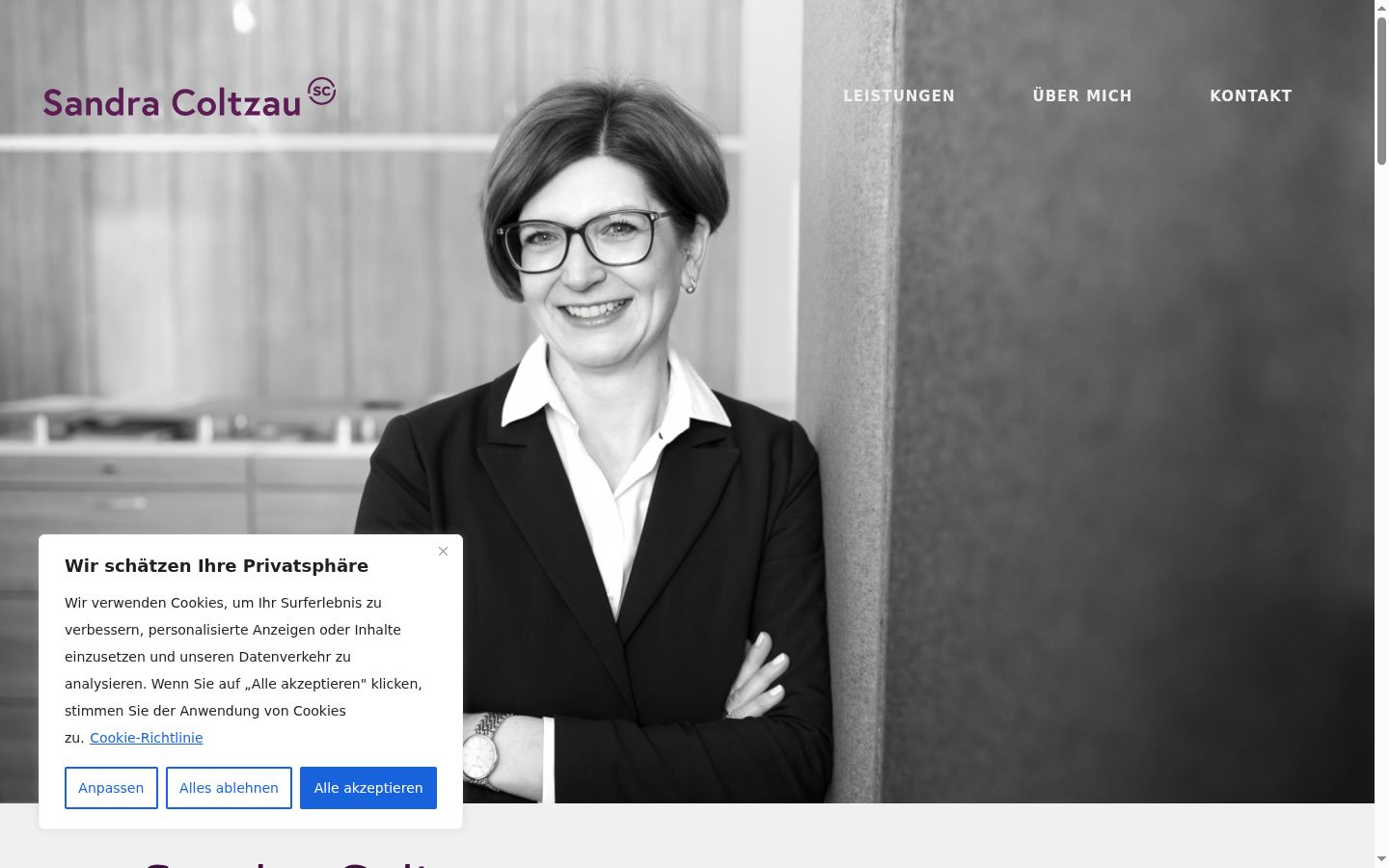 Skärmbild av samtyckesbannern som visades före någon interaktion