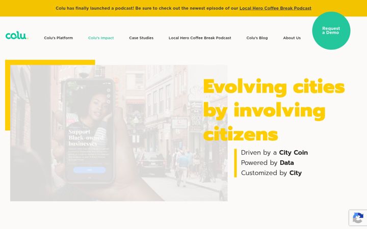 Screenshot of colu.com