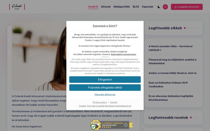 Екранна снимка на columb.hu
