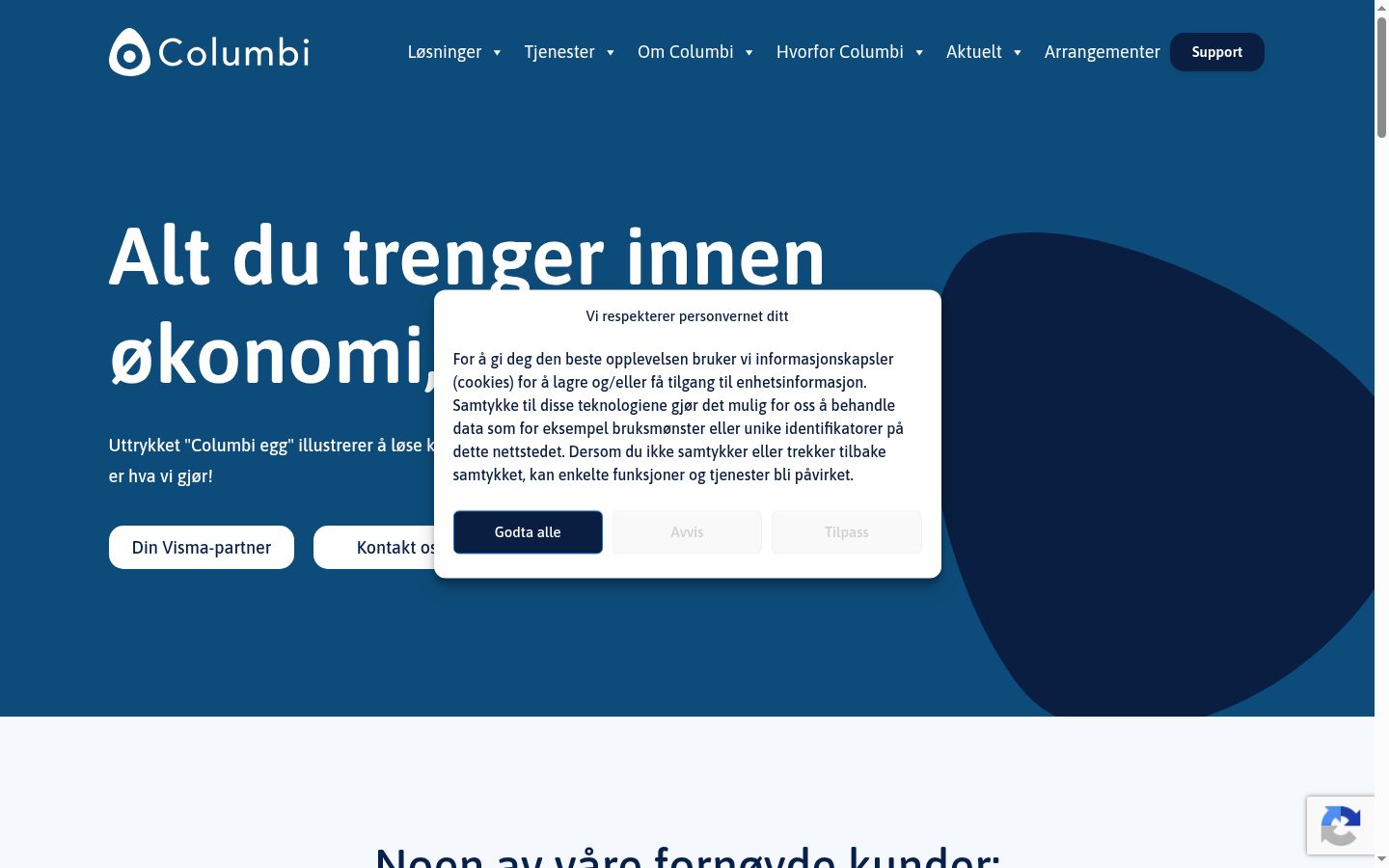 Screenshot del banner di consenso mostrato prima di qualsiasi interazione