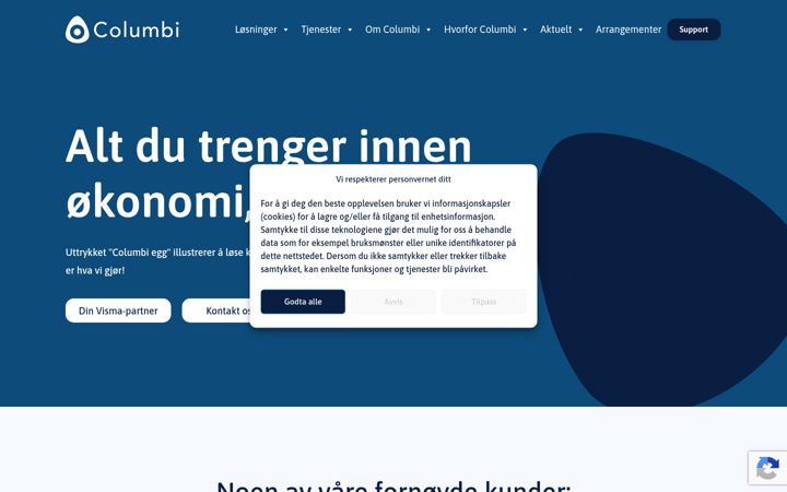 Screenshot of columbi.no