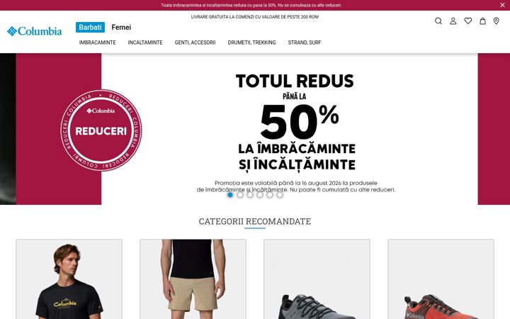 Screenshot of columbia-sportswear.ro