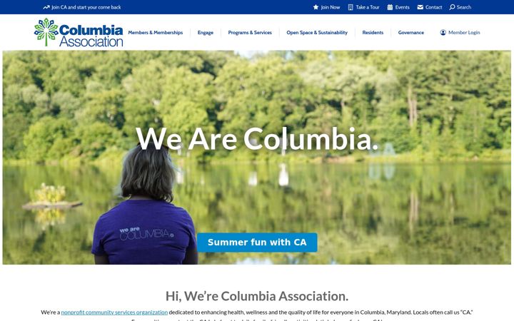 Captura de pantalla de columbiaassociation.org