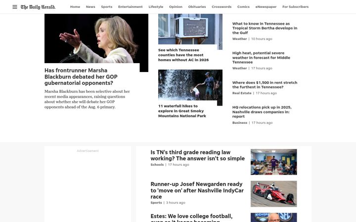 Screenshot of columbiadailyherald.com