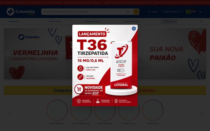 Screenshot of columbiafarmacias.com