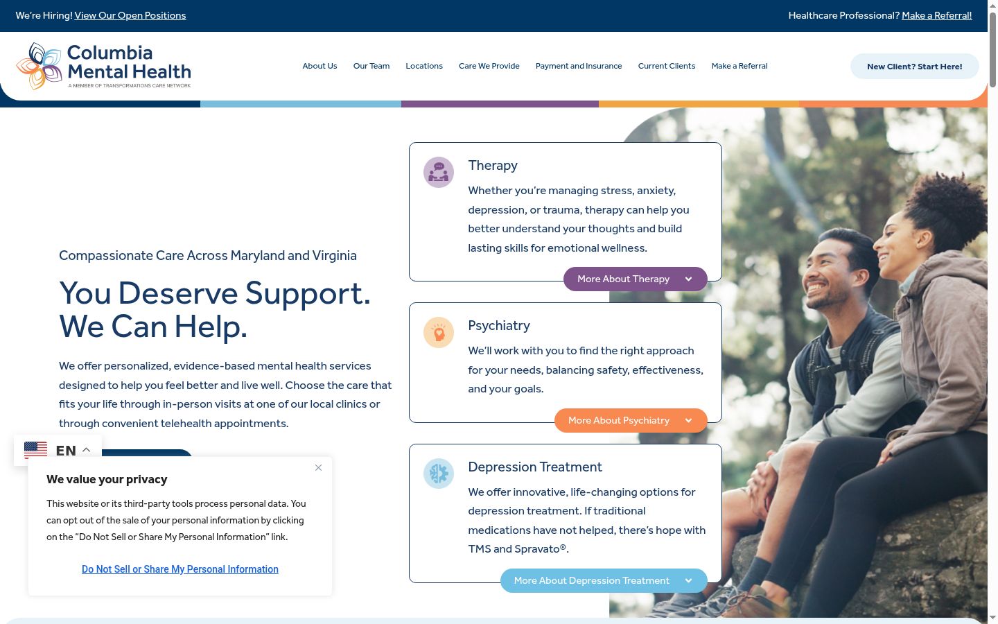 Screenshot of the consent banner shown before any interaction