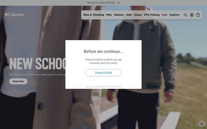 Screenshot of columbiasportswear.ca